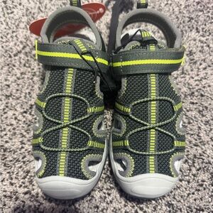 Kids Gray and Yellow Sandals size 11